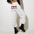 thumbnail image 2 of Gibobby Pantalones deportivos con forro polar para mujer Pantalones de chándal con forro polar para mujer, pantalones anchos y rectos (Blanco,M), 2 of 3