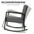 thumbnail image 4 of Gymax Outdoor Wicker Rocking Chair Patio Lawn Rattan Single Chair Glider w/ Grey Cushion, 4 of 8