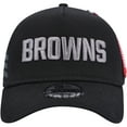 thumbnail image 2 of Men's New Era x Alpha Industries  Black Cleveland Browns A-Frame 9FORTY Trucker Snapback Hat, 2 of 5