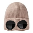 thumbnail image 3 of harmtty Fashion Glasses Knitted Hat Unisex Bomber Hat Solid Color Elastic Soft Warm Anti slip Regular Fit Ear Windproof Decorative Winter Beanie Headwear Beige, 3 of 8