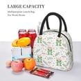 thumbnail image 5 of Honeii Frog and Mushrooms Print Insulated Lunch Bag Women Reusable Lunch Box with Pocket for Work Picnic Travel -One Size, 5 of 6