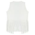 thumbnail image 4 of Zaldita Womens Faux Suede Tassel Vest Rivets Fringe Waistcoat Jacket with Wide Brim Cowgirl Hat White XL, 4 of 6