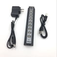 thumbnail image 1 of Cateissary Hub divisor USB 2,0 de 10 puertos con cargador, expansor de ordenador, adaptador de corriente de datos de carga portátil, accesorio Juegos de teclado y mouse para computadora, 1 of 6