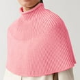 thumbnail image 2 of SUXIAN Women Autumn and Winter Casual Fashion Knitted Turtleneck Cape Shawl Knitted Waist Coat for Stylish Display Pink L, 2 of 3