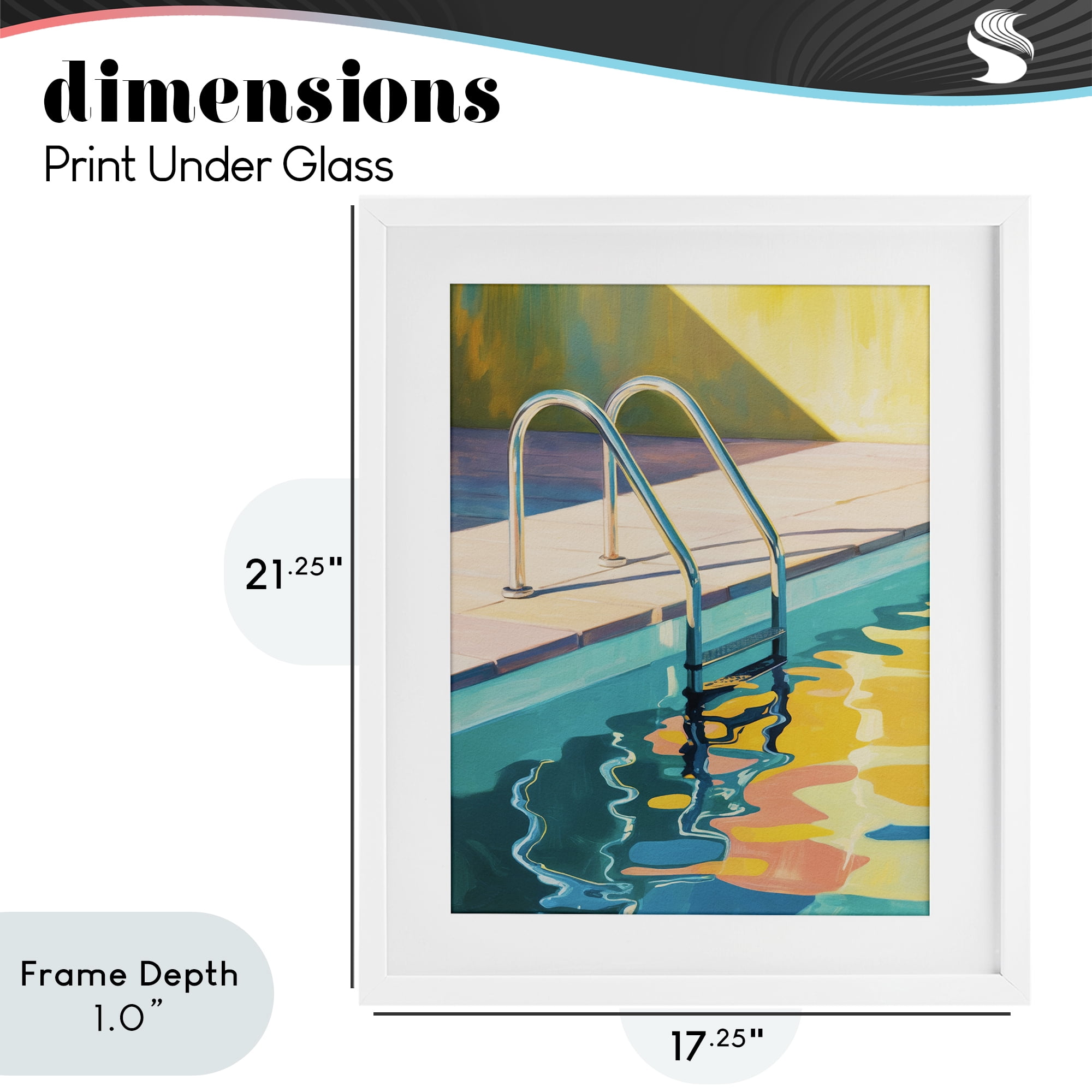 Stupell Industries Pool Ladder At Sunset White Framed Print Under Glass, design by Andreas Magnusson