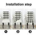 thumbnail image 3 of 4 Pack Plaid Chair Covers for Dining Room, Washable Seat Protector Black Check Elastic Outdoor Chair Cover for Kitchen Home Office or Party, 3 of 6