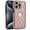 Rosegold, variant on ELEHOLD for iPhone 13 Pro Case, Soft PU Leather Slim Logo View Classic Luxury Elegant Thin Protective All-Around Shockproof Phone Case for iPhone 13 Pro,Black