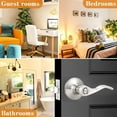 thumbnail image 4 of Wave Style Privacy Bed Bath Door Levers in Satin Nickel Finish Interior Keyless Door Handles Locksets, 4 of 7
