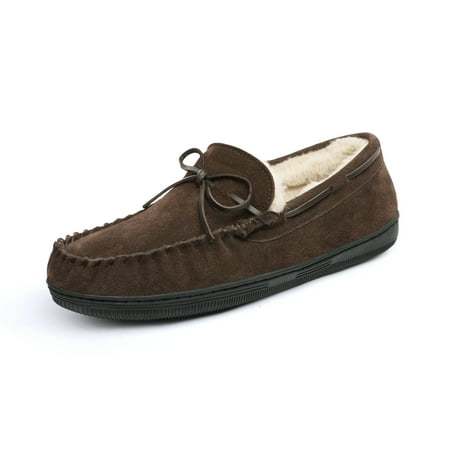 Dream Pairs Men s Moccasin Slippers House Shoes Indoor Outdoor Loafers LOAFER-011BROWN Size 12