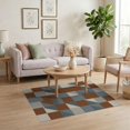 thumbnail image 3 of ODIKA 4'x6' Washable Area Rug Non-Slip, Chair-Friendly, Flatwoven Inspired Blocks With Minimalist Balance Abstract Modern Refined for Home Office, Under Desk, 3 of 7