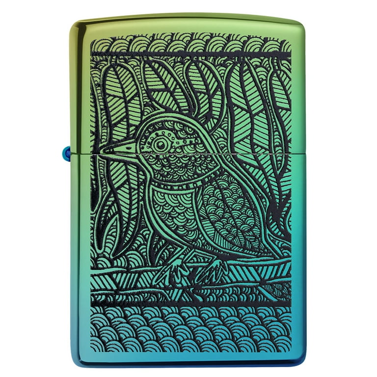 Zippo John Smith Gumbula Bird Design High Polish Teal Pocket