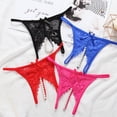 thumbnail image 3 of Ropa interior sexy con masaje de perlas, tanga transparente con entrepierna abierta para mujer, pantalones tipo T, verdadera tentación, 3 of 5