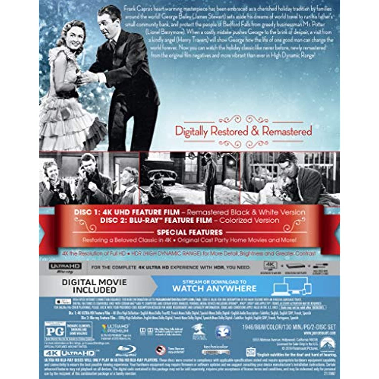 It's a Wonderful Life (4K Ultra HD + Blu-ray + Digital Copy), Paramount,  Drama