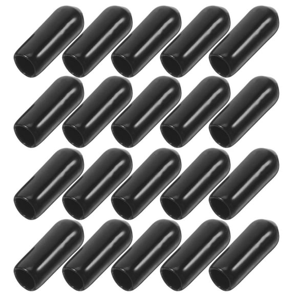 HEMOTON 100pcs Flexible Screw Thread Protectors 5mm Bolt Cover Plastic Bolt Covers Caps Plastic Screw Caps For Metal Tube Rod Bolt