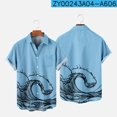 thumbnail image 1 of 2022 Summer Short Sleeve Shirts Original Risk Free Summer Print Shirts Ethnic Trend Men's Tops 015, 1 of 5