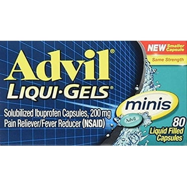 Advil Liqui-Gels Ibuprofen 200mg Pain & Fever Reliever Minis, 80ct, 2-Pack