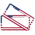 thumbnail image 2 of USA Flag Stars And Stripes License Plate Cover 2 PCS 4th of July Car Tags Frames Holder for Women Men US Vehicles 2 Hole Aluminum License Plate Frames, 2 of 6