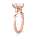 thumbnail image 2 of 0.80 Carat Excellent Oval Cut Real Diamond New Design Solitaire with Accents Ring for Wedding and Engagement Solid 14K Rose Gold Size 11, 2 of 6