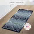 thumbnail image 3 of Maples Rugs Pelham Transitional Vintage Scroll Navy Grey Washable Hallway Runner Rug, 1'8 x 5', 3 of 8