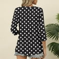 thumbnail image 4 of Polka Dot Tops for Women V Neck 3/4 Sleeve Tunic Blouses Dressy Casual Three Quarter Length Sleeve Graphic Tee Shirts, 4 of 6