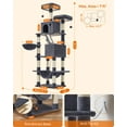 thumbnail image 5 of 81.1"H Cat Tree Cat Tower for Indoor Cats, Plush Multi-Level Cat Condo with Scratching Posts, Perches, Caves, Hammock, Smoky Gray, 5 of 7