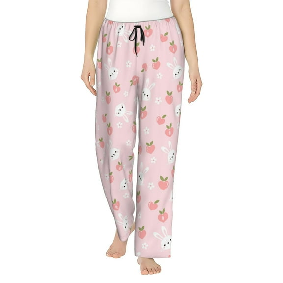 Saiise Rabbit Sunflower Womens Pajama Pants Stretch Comfy Lounge Pants Drawstring Sleep Bottoms with Pockets-