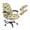 Bee Sunflowers Beige, variant on SCRAWLGOD Elastic Computer Chair Slipcover with Arm Covers Easy to Install Boss Chair Slipcovers Anti-Dust Rotating Chair Protector, 3 Pieces Set, Skull Daisy Floral Spider Web, S