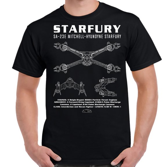 Babylon 5 Starfury Schematic Adult Shirt-Medium