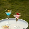 thumbnail image 5 of 2 Piece Premium Clear Stem Crystal Martini Glasses with Gold Rim and Diamond-like Rhinestones, Elegant 10oz Glassware Set for Cosmopolitan, Vodka, Gin and Other Cocktails, Fancy Manhattan Drinkware, 5 of 7