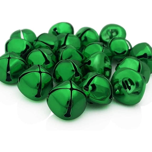Jingle Bells 1-Inch/ 25mm Metal Craft Bells, for Holiday Home Christmas Festival Party Wedding Decoration Gifts DIY Project, 20Pcs, Green