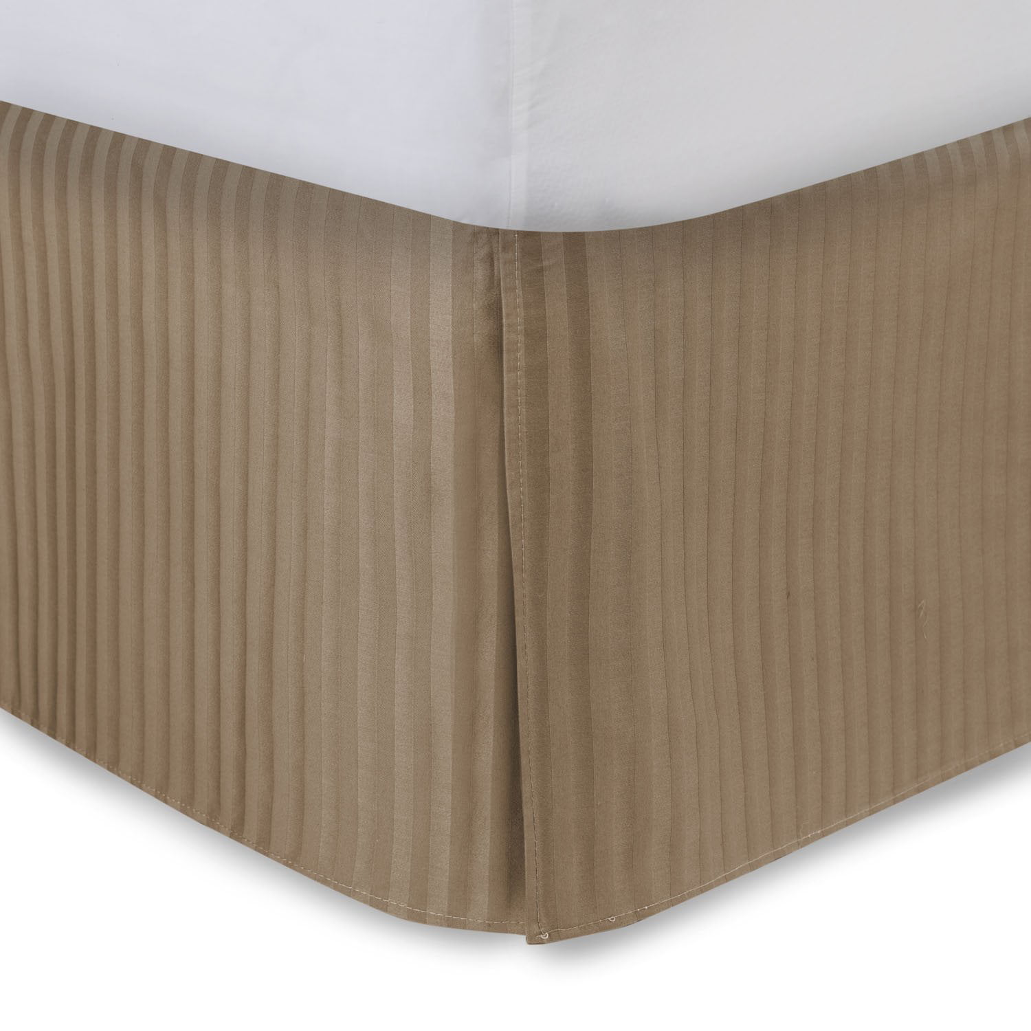 King Size Burgundy Sateen Strip Harmony Lane Tailored Bedskirt with 21" Drop 
