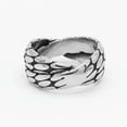 thumbnail image 3 of HOOUN Vintage Snake Skin Pattern Cross X Ring Stainless Steel Retro Biker Wedding Ring-9, 3 of 5