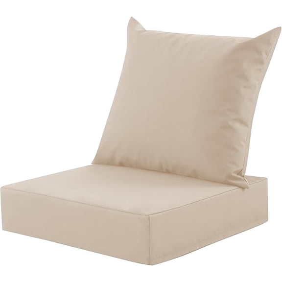 Outdoor Deep Seat Cushion Set, 24x24 Inch Water-Resistant & Fade-Resistant Outdoor Chair Cushions, Patio Furniture Cushions with Removable Cover for Patio Chair, Sofa