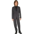 thumbnail image 5 of Calvin Klein Boys' Long Sleeve Sateen Dress Shirt, Style with Buttoned Cuffs & Shirttail Hem 16 Black, 5 of 7