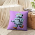 thumbnail image 4 of LALILO Throw Pillow Covers Walking Retro Robot Purple With Robot Cushion Cover 18" x 18", 2 Pack, 4 of 6