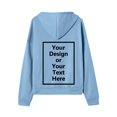 thumbnail image 6 of Big Girls Zip-Up Hooded Sweatshirt Printed Solid Color Loose Fitting Sweater Long Sleeve Coat Trendy Fall Outfits Size 9-10T ,Blue, 6 of 6