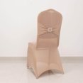 thumbnail image 5 of Efavormart Nude Spandex Banquet Slip On Chair Cover with Silver Rhinestone Buckled Sash Band, Stretched Fitted Chair Cover, 5 of 11