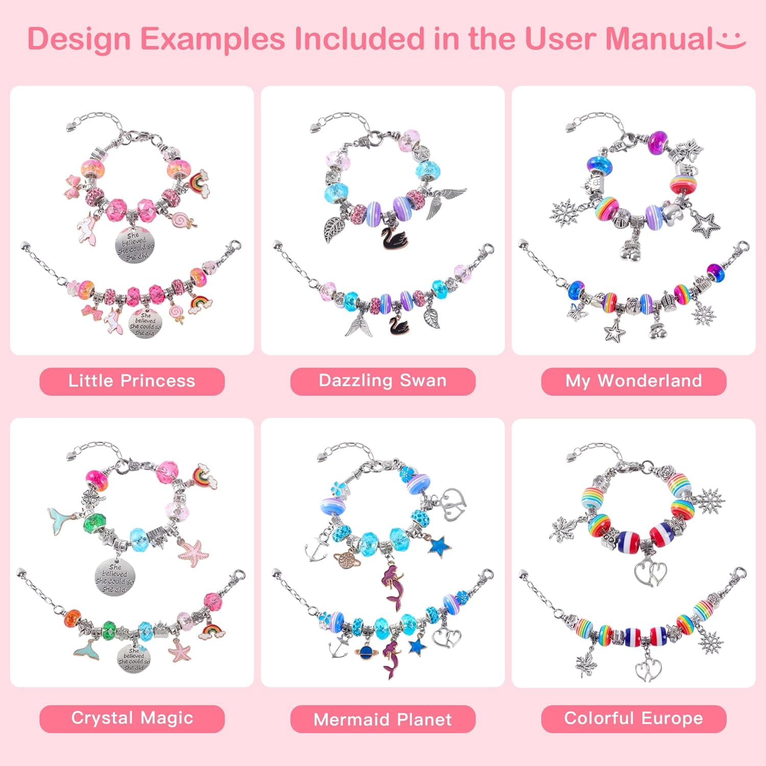 Kids Bracelet Making Kit for Girls, Gifts for Girls Ages 4 5 6 7 8 9 10 Year Old Girl Thanksgiving Christmas Birthday Gifts for Girl Toys 68 Pcs Crafts for Years 8-12
