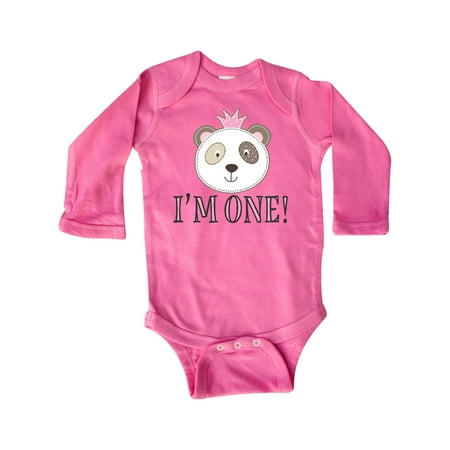 

Inktastic First Birthday Panda 1 Year Old Girl Gift Baby Girl Long Sleeve Bodysuit