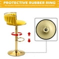 thumbnail image 2 of DREAMSIDEA Swivel Bar Stools Set of 2 Modern Velvet Upholstered High Back Adjustable Bar Chairs with Golden Footrest for Kitchen Counter Square Island, Yellow, 2 of 5