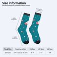 thumbnail image 4 of Unisex Trendy Socks - 2 Pairs with Playful Cartoon Reindeer Design Teal Background & Hearts Perfect for All Seasons, 4 of 5