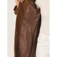 thumbnail image 5 of INSPIRE CHIC Women's Peter Pan Collar Single Breasted Overcoat Winter Long Coat Solid Brown XS, 5 of 5