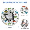 thumbnail image 3 of Shower Caps,Dinosaurs Volcano Palm White Pattern Waterproof Shower Cap for Women 4 Pieces,Double Reusable Hair Cover for Shower PEVA Elastic Stretch Hem, 3 of 7
