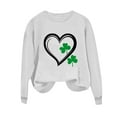 thumbnail image 3 of St Patricks Day Sweatshirt Women Heart Print Long Sleeve Shirt Casual Crewneck Pullover Shamrock Graphic Tops St Pattys Shirt, 3 of 7