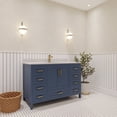 thumbnail image 2 of Ayna Decors Rooh 48 in Navy Blue Bathroom Vanity Set with White Quartz Countertop and Brass Faucet | Pop-Up Drain and P-Trap Included | Gold Hardware, 2 of 10