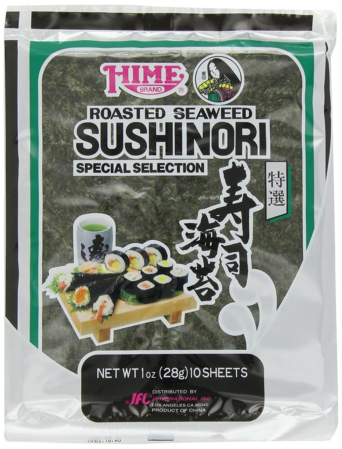 Hime Seaweed Sushi Nori, 10 Sheets, Net. Wt. 1 Ounce