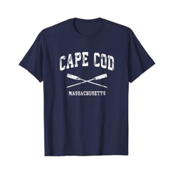 Cape Cod Massachusetts Vintage Nautical Crossed Oars T-Shirt