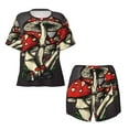 thumbnail image 4 of Lsque Red Mushrooms Women's Short-Sleeved Pajama Set - 2 Piece Soft and Lightweight Sleepwear Set-Large, 4 of 9