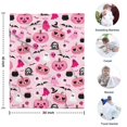thumbnail image 4 of Halloween Pink Spooky Hearts and Ghosts Blanket,Comfortable Soft Flannel Throw Blanket,All Season,Warm Lightweight Blankets for Sofa Bed Couch Living Room Chair,30"x40", 4 of 4
