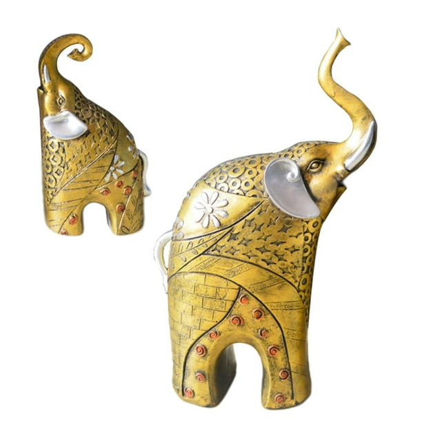 2 Piezas Adornos Decorativos de de Material Resina, Decoración para hogar Oro